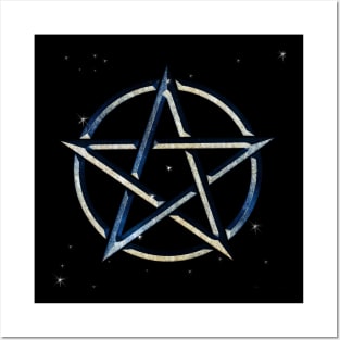 Blue Pentagram Posters and Art